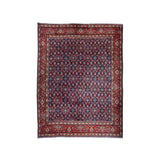 Navy Blue, Red & Cream Persian Mahal All-Over Floral Rug 336 × 293 cm