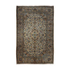 Cream, Navy & Light Blue Persian Kashan Floral Medallion Rug 339 × 245 cm