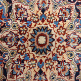 Red, Navy Blue & Cream Persian Najaf Abad Floral Medallion Rug 392 × 248 cm - photo 5