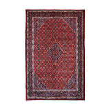 Red, Navy Blue & Cream Persian Mahal Geometric Medallion Rug 396 × 299 cm