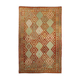Rust & Cream Geometric Tribal Diamond Kilim Rug Design 285 × 196 cm