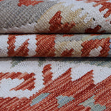 Rust & Cream Anatolian Design Afghan Kilim Geometric Rug 290 × 198 cm - photo 3