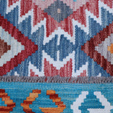 Teal & Rust Anatolian Design Afghan Kilim Geometric Diamond Rug 290 × 205 cm - photo 5