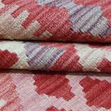 Red & Cream Anatolian Design Afghan Kilim Geometric Diamond Rug 290 × 200 cm - photo 3