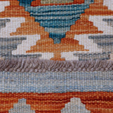 Rust & Cream Multicoloured Anatolian Design Afghan Kilim Geometric Runner 291 × 69 cm - photo 5