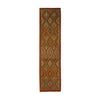 Rust & Sage Green Multicoloured Geometric Tribal Diamond Kilim Runner 292 × 80 cm