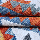 Rust & Mustard Multicoloured Geometric Tribal Diamond Kilim Rug 294 × 202 cm - photo 3