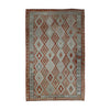 Cream & Terracotta Multicoloured Geometric Tribal Diamond Kilim Rug 296 × 198 cm