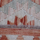 Cream & Terracotta Multicoloured Geometric Tribal Diamond Kilim Rug 296 × 198 cm - photo 5