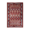 Red & Cream Multicoloured Geometric Tribal Diamond Kilim Rug Design 297 × 197 cm