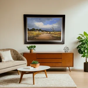 PIETER VAN HEERDEN<Br>LANDSCAPE SCENERY PAINTING<Br> 106cm x 77cm