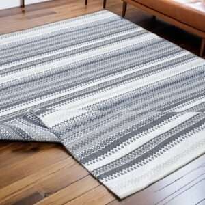 Heriz Gallery <Br> MODERN GREY CHIC LINE DESIGN KILIM RUGS
