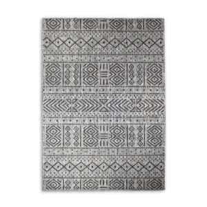 GREY TRIBAL DESIGN OUTDOOR RUGS