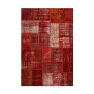 Heriz Gallery <Br>RED HAND-KNOTTED MODERN PATCHWORK COLLAGE RUG <Br> 235cm x 190cm
