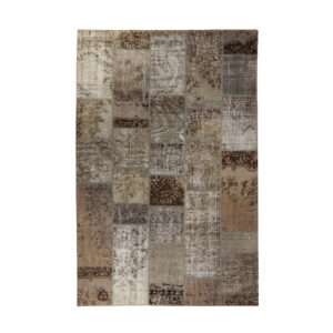 Heriz Gallery <Br>NEUTRAL HAND-KNOTTED MODERN PATCHWORK COLLAGE RUG <Br> 297cm x 200cm