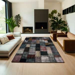 Heriz Gallery <Br>MULTI-COLOURED HAND-KNOTTED MODERN PATCHWORK COLLAGE RUG <Br> 351cm x 253cm