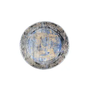 Heriz Gallery <Br>ROYAL BLUE & GREY PART SILK MODERN ROUND RUG <Br> 300cm x 300cm