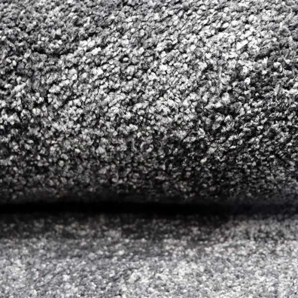 Heriz Gallery <Br>MODERN PLUSH PILE RUGS IN ANTHRACITE GREY <BR> PIANURA COLLECTION - Image 6