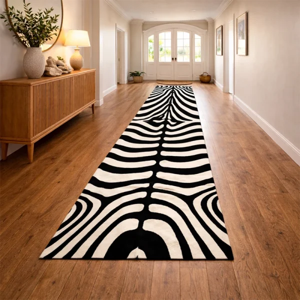 Heriz Gallery <Br>MODERN HAND TUFTED ZEBRA-STRIPED RUNNER'S - Image 5