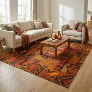 Heriz Gallery <Br> MULTI-COLOURED MODERN ANATOLIAN COLLAGE RUG <Br> 234cm x 173cm