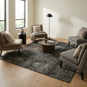 Heriz Gallery <Br> MODERN GREY ANATOLIAN COLLAGE RUG <Br> 203cm x 202cm