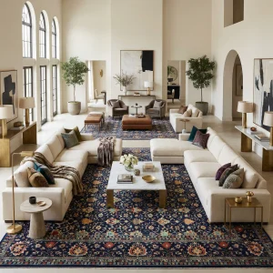 Heriz Gallery <Br> NAVY BLUE AFGHAN RUG DESIGN <Br>ARIANA COLLECTION <Br> 457cm x 370cm